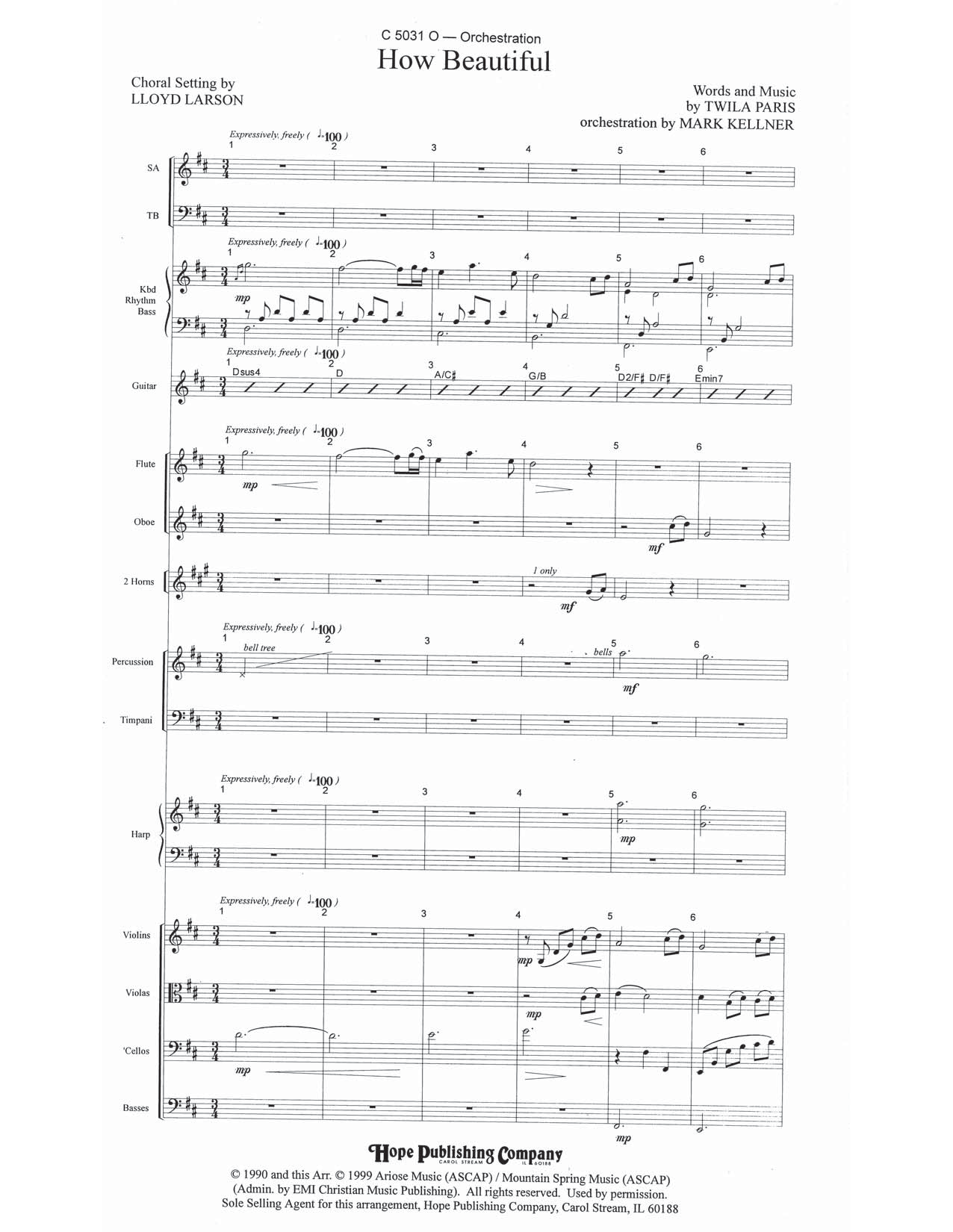 Download Mark Kellner How Beautiful - Full Score Sheet Music