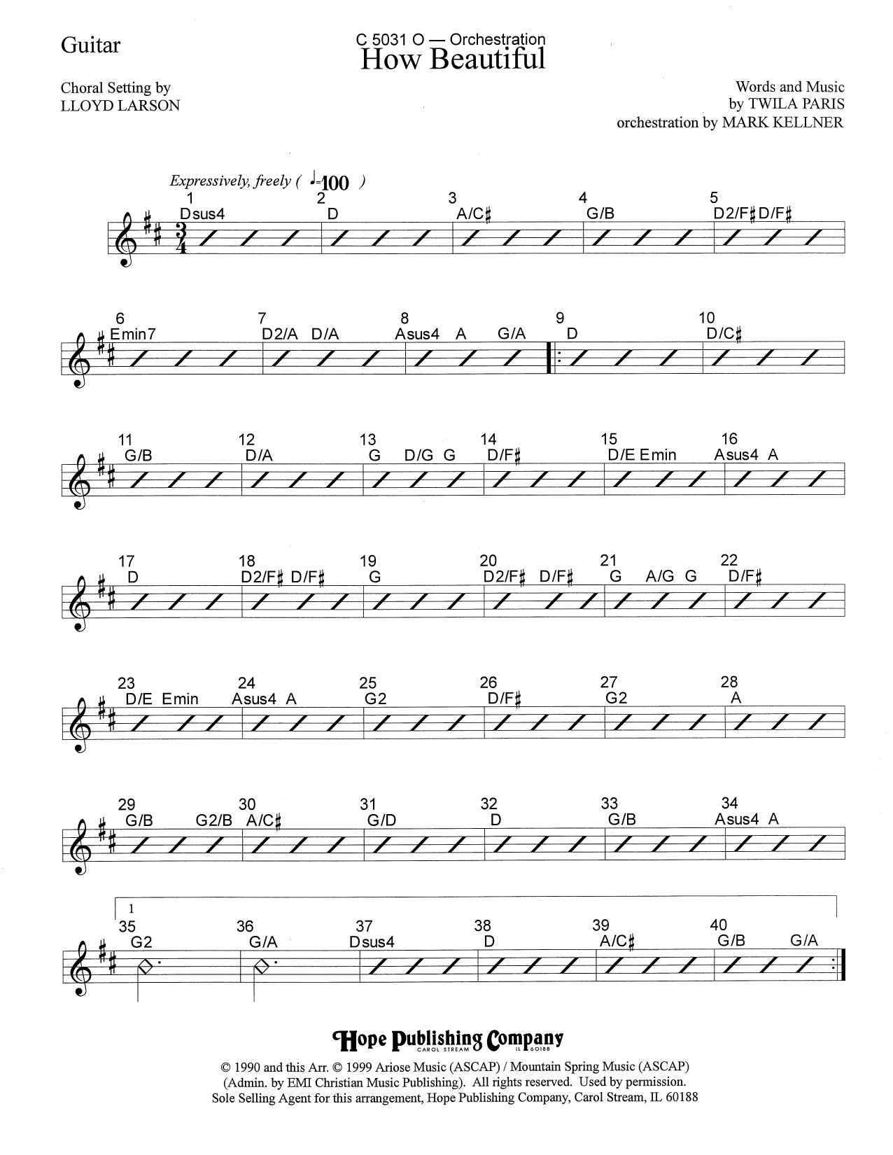 Download Mark Kellner How Beautiful - Guitar Sheet Music
