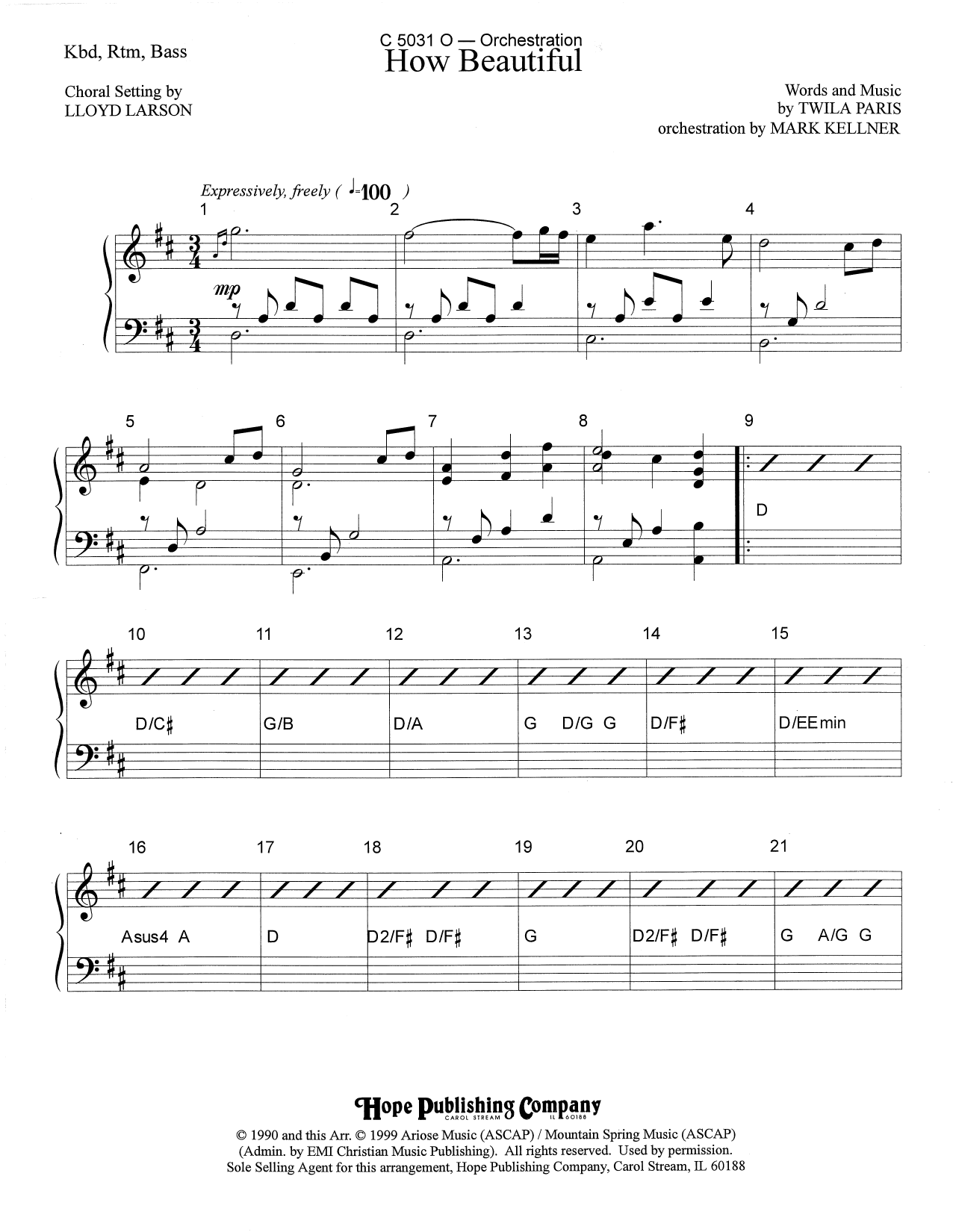 Download Mark Kellner How Beautiful - Rhythm Sheet Music