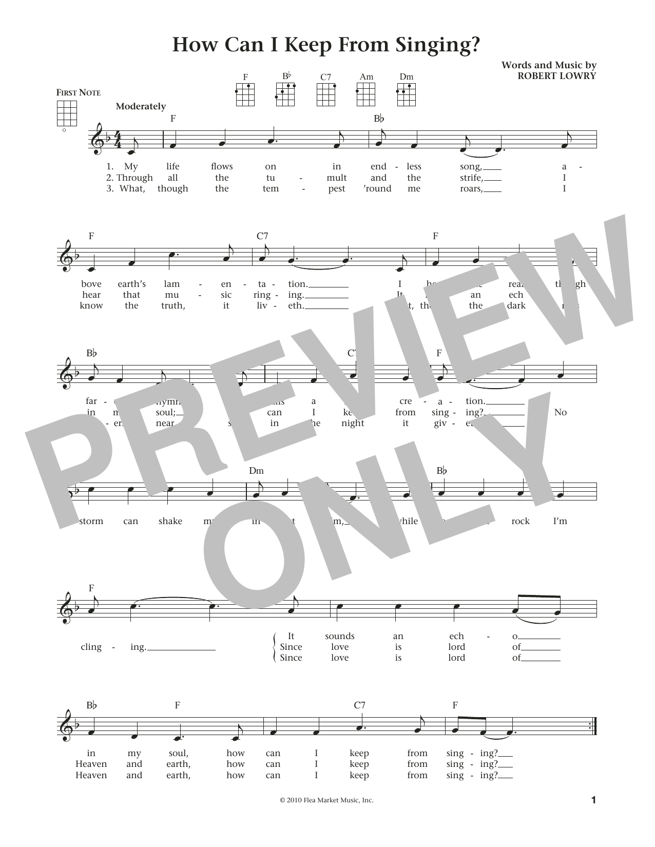 Download Rev. Robert Lowry How Can I Keep From Singing (from The D Sheet Music