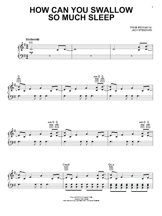Download Bombay Bicycle Club How Can You Swallow So Much Sleep Sheet Music
