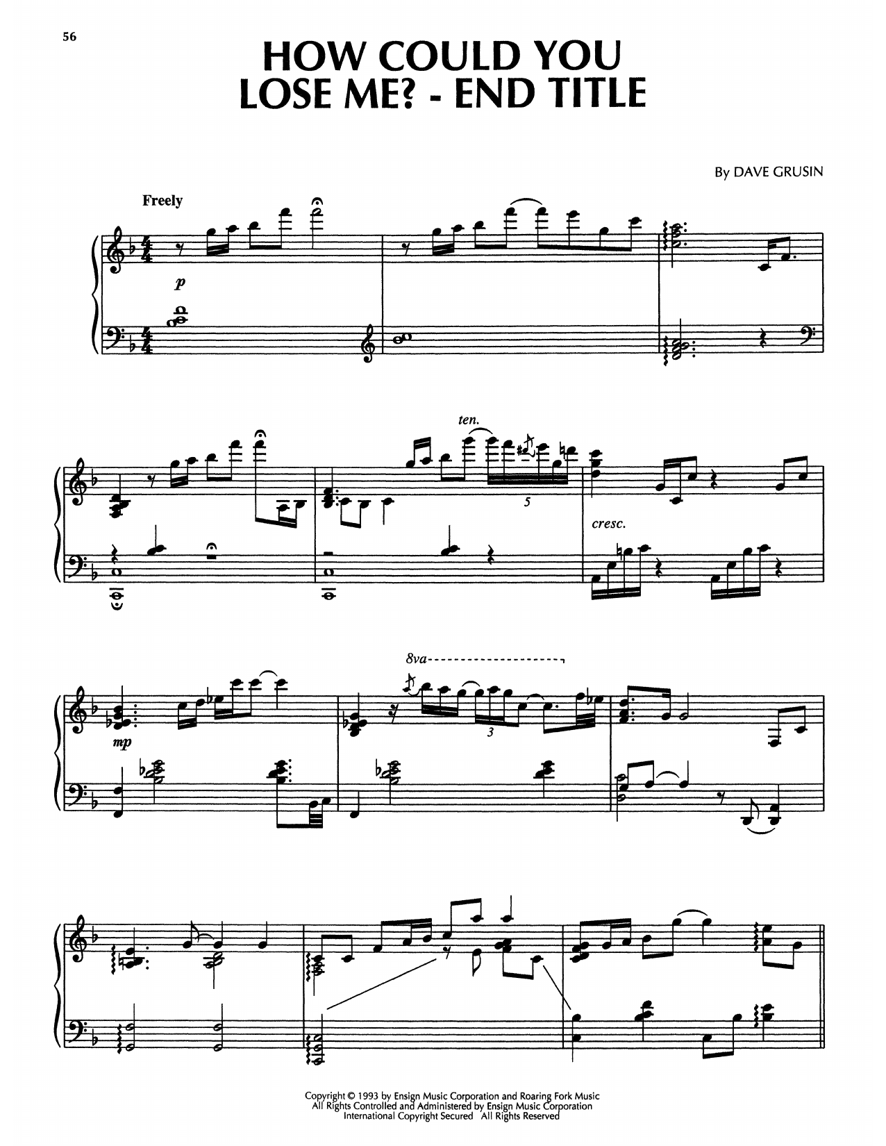 Download Dave Grusin How Could You Lose Me? - End Title (fro Sheet Music
