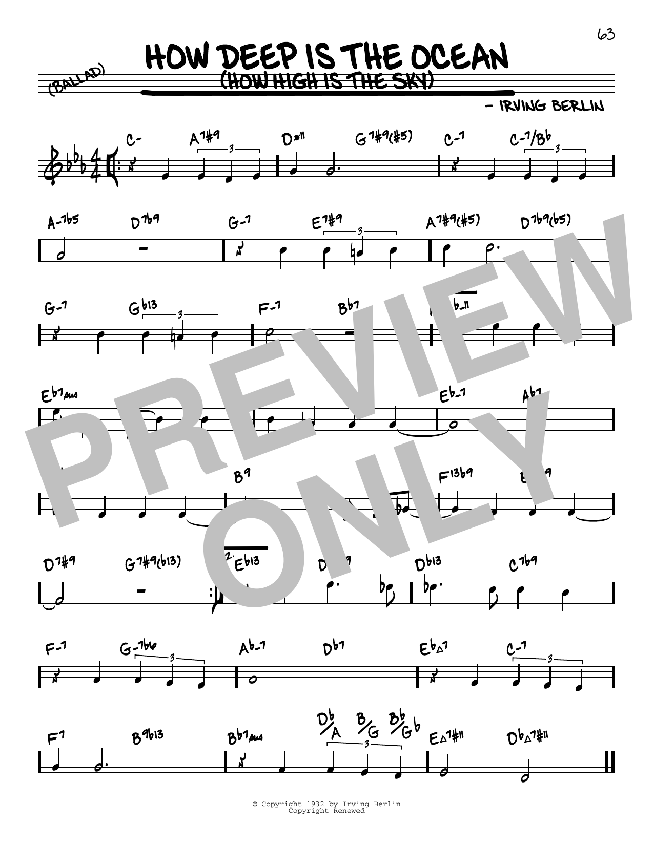Download Irving Berlin How Deep Is The Ocean (How High Is The Sheet Music