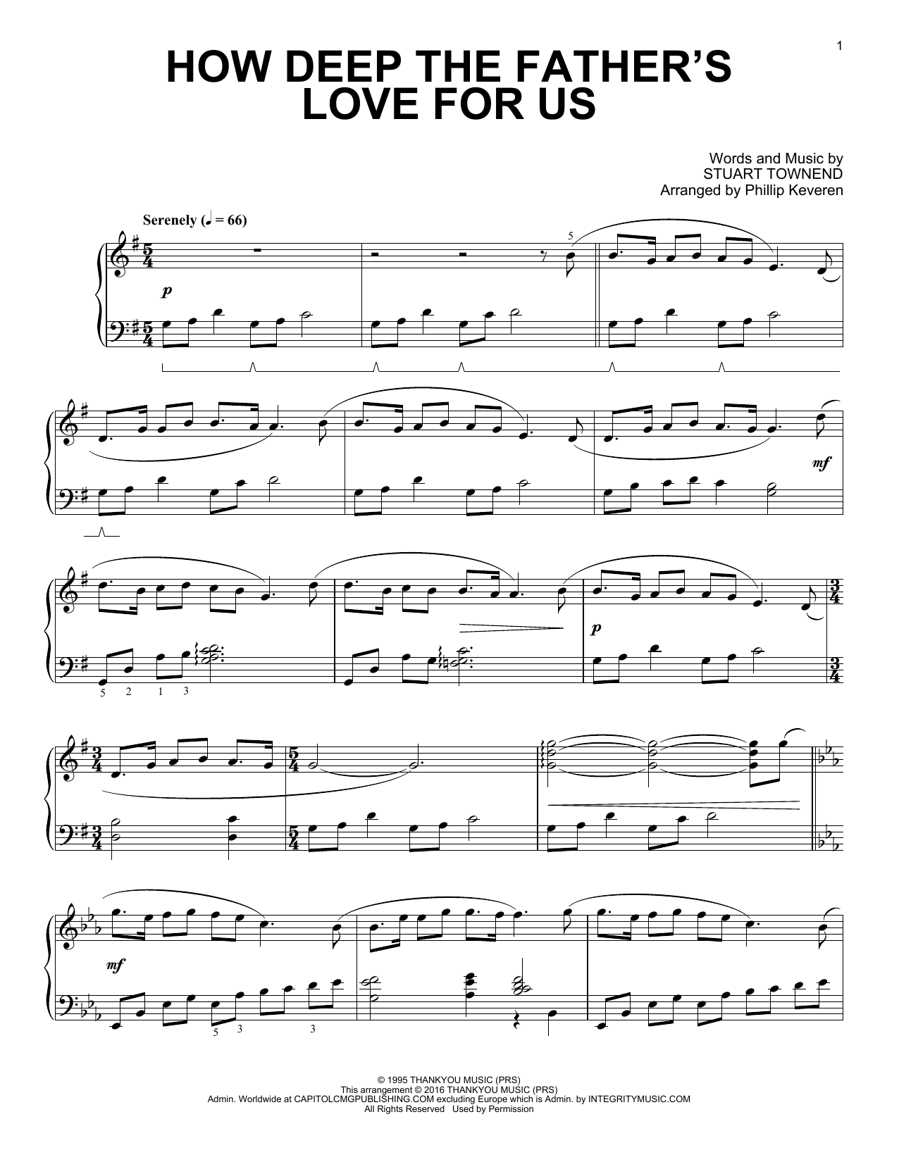 Download Phillip Keveren How Deep The Father's Love For Us Sheet Music