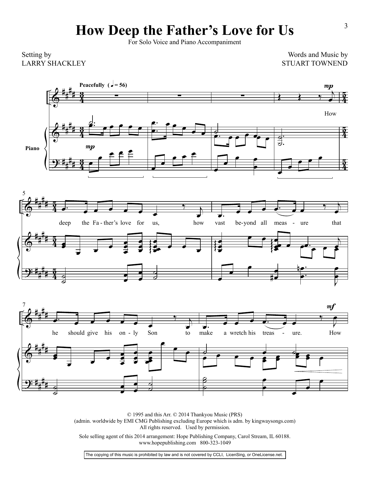 Download Larry Shackley How Deep the Father's Love for Us Sheet Music