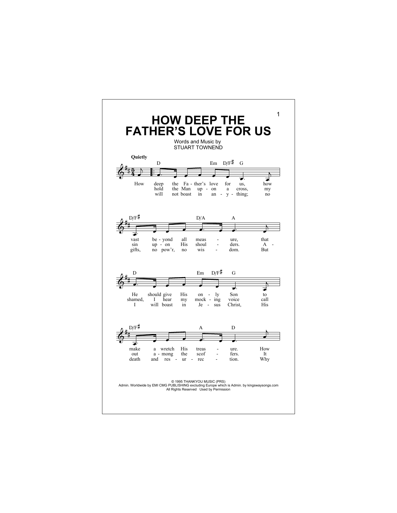 Download Phillips, Craig & Dean How Deep The Father's Love For Us Sheet Music