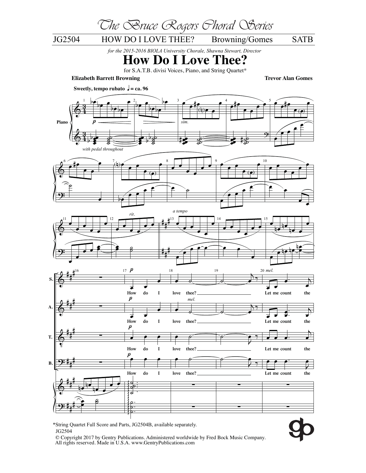 Download Elizabeth Barrett Browning How Do I Love Thee? Sheet Music