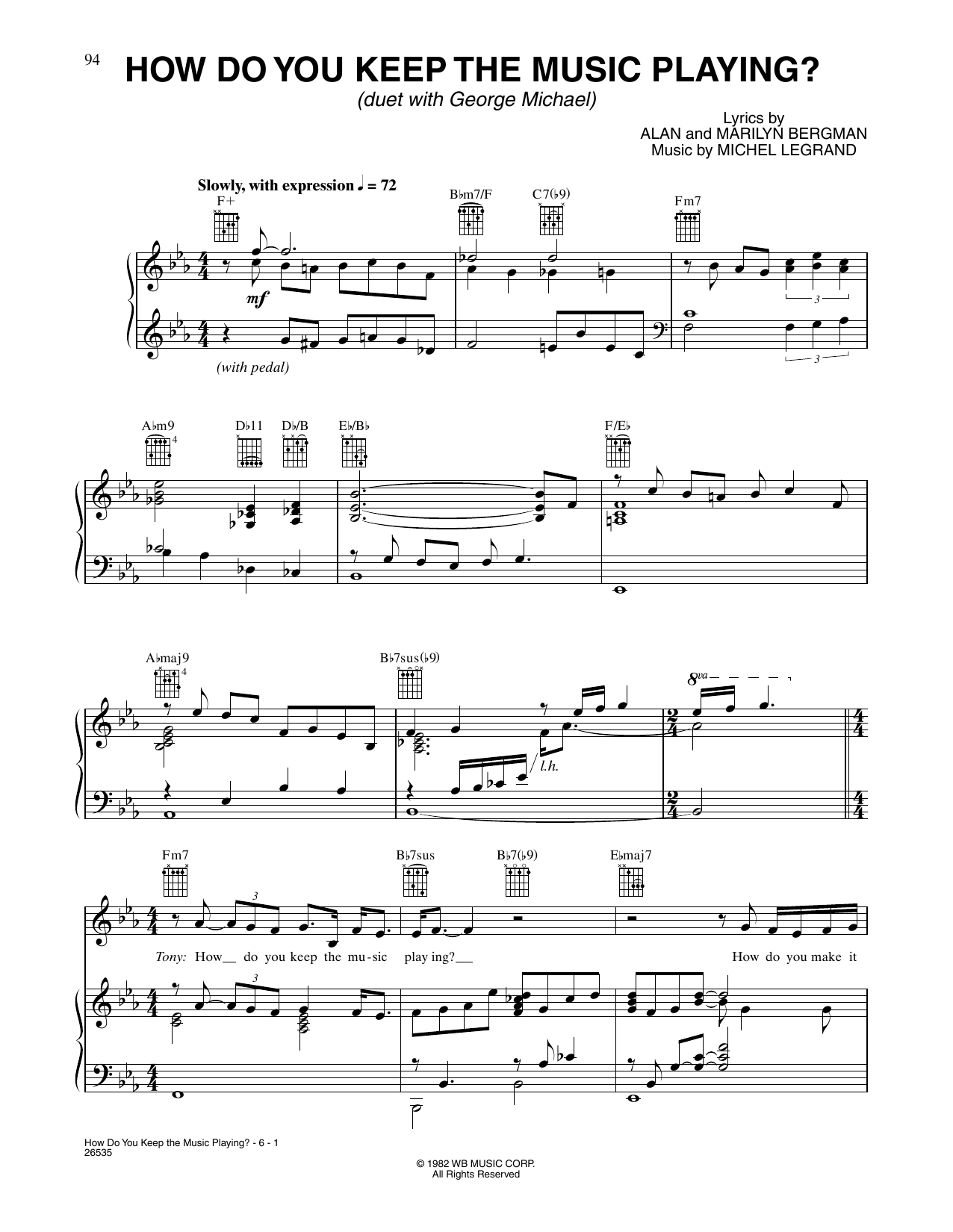Download CÉLINE DION How Do You Keep The Music Playing? Sheet Music