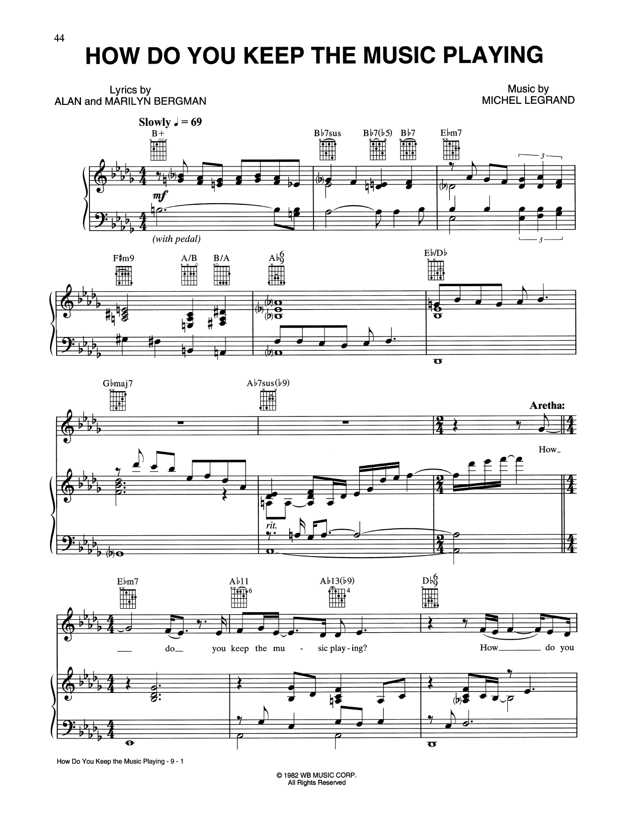 Download Tony Bennett and Aretha Franklin How Do You Keep The Music Playing? (fro Sheet Music