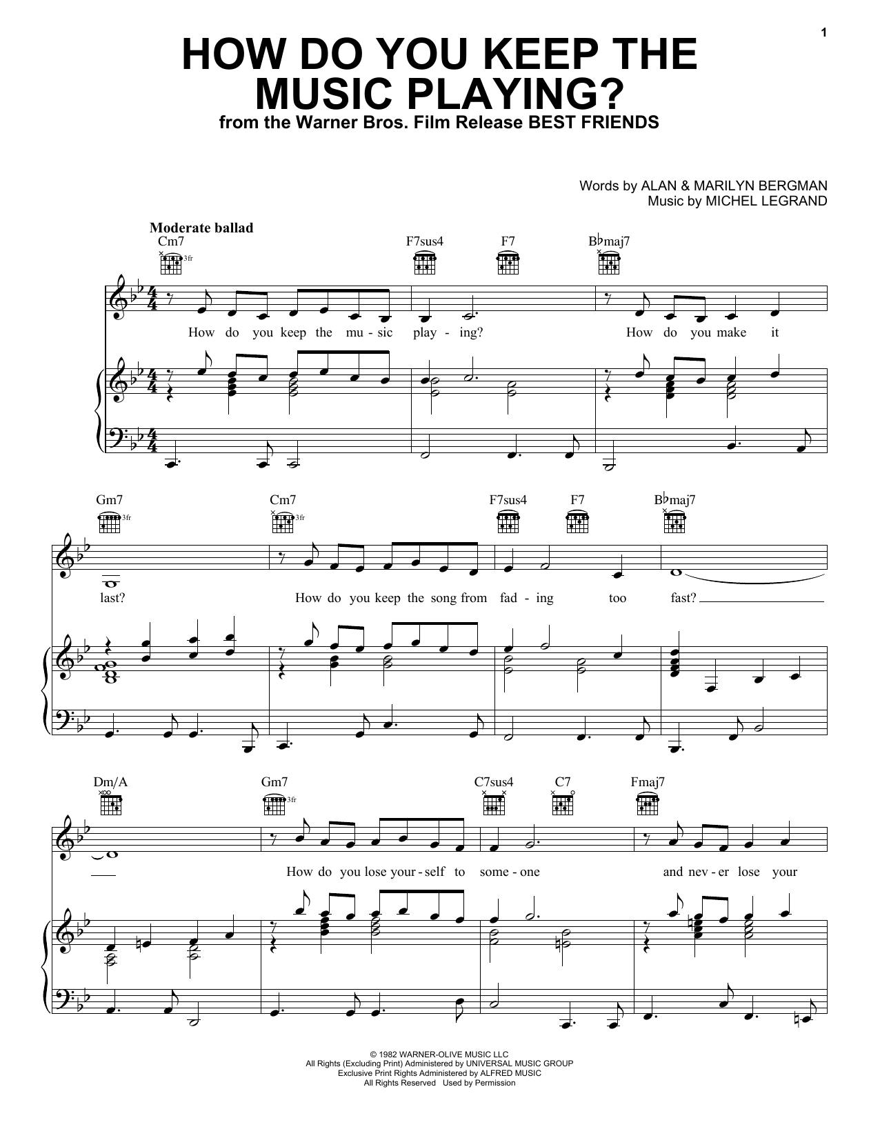 Download Tony Bennett How Do You Keep The Music Playing? (fro Sheet Music
