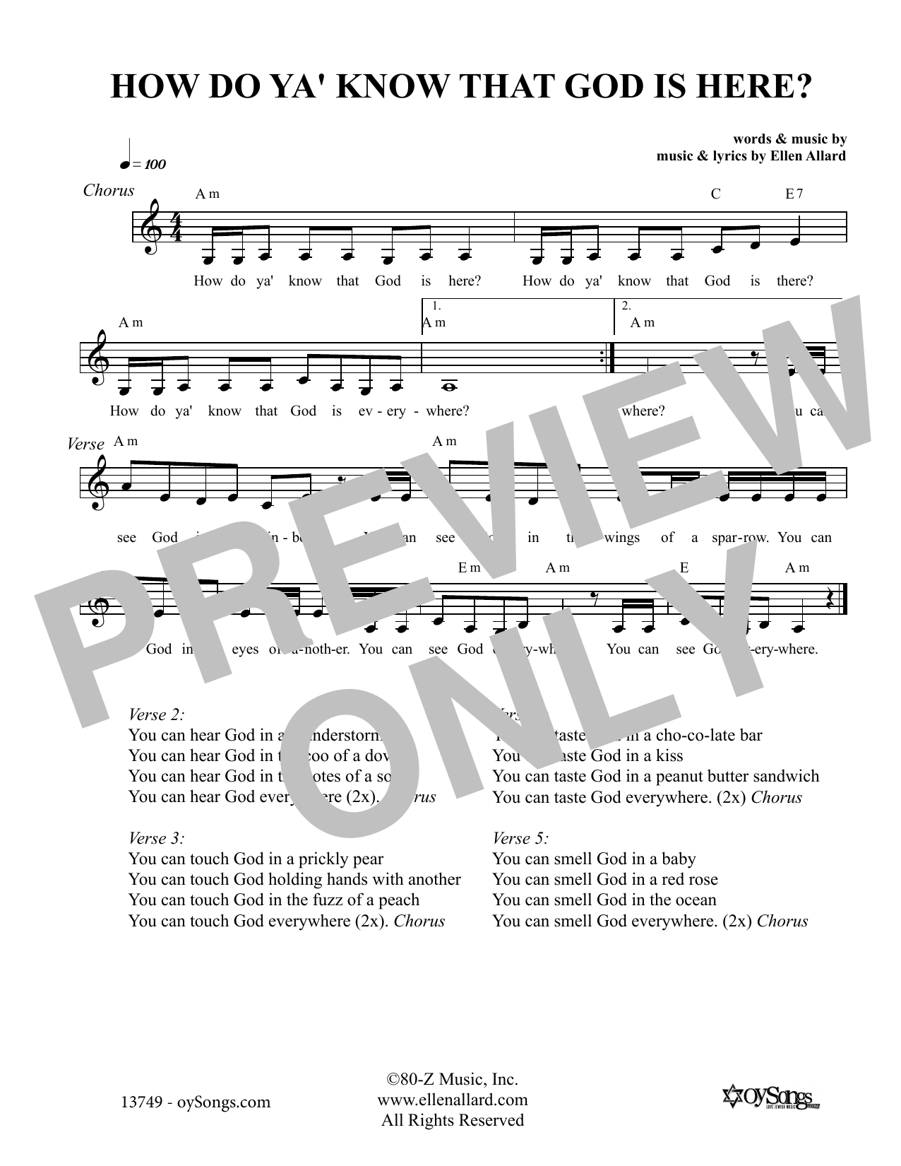 Download Ellen Allard How Do You Know That God Is Here Sheet Music
