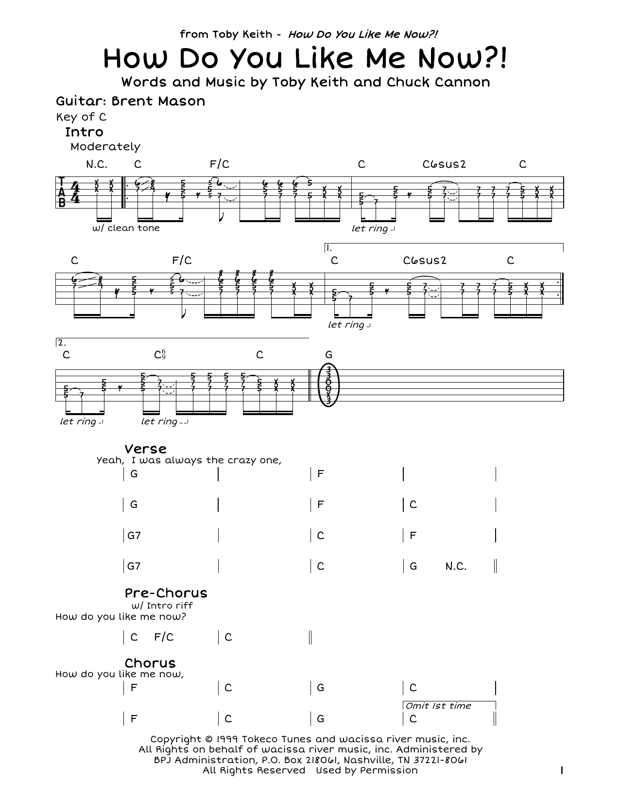 Download Toby Keith How Do You Like Me Now?! Sheet Music