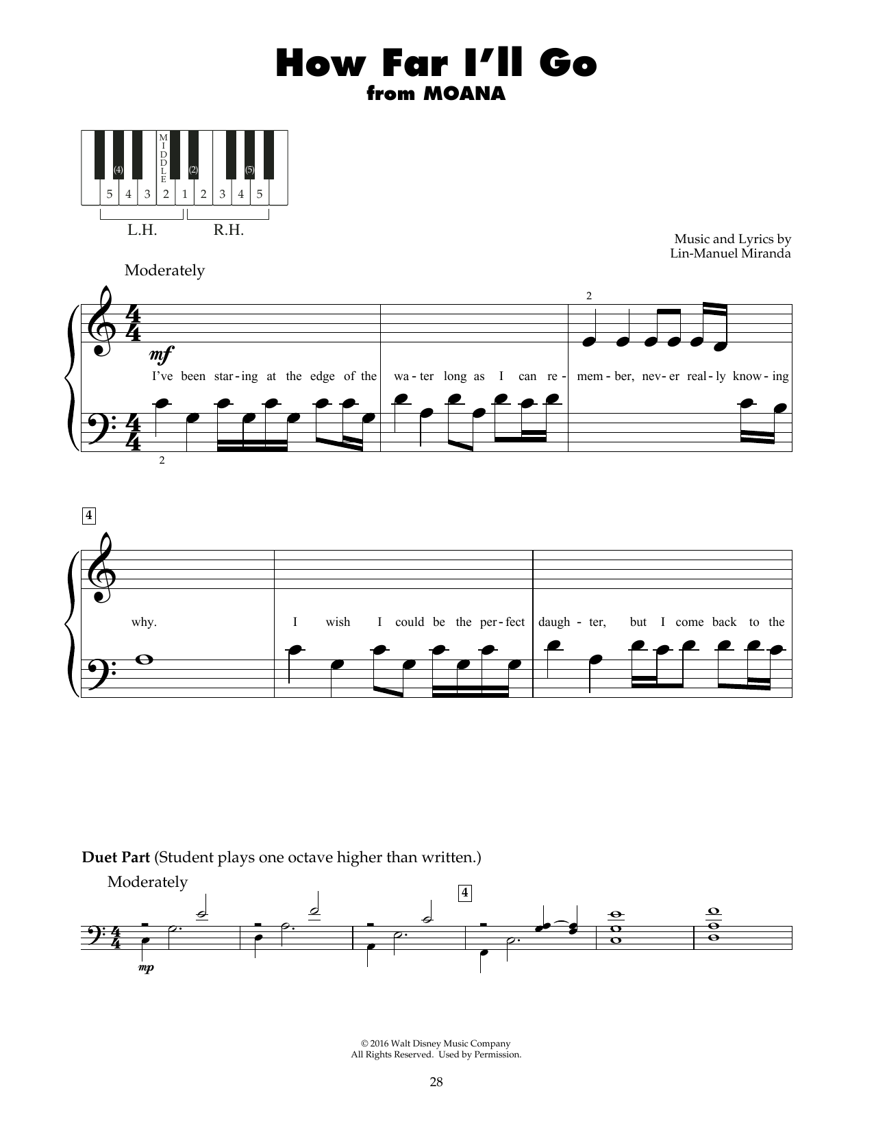 Download Lin-Manuel Miranda How Far I'll Go (from Moana) Sheet Music