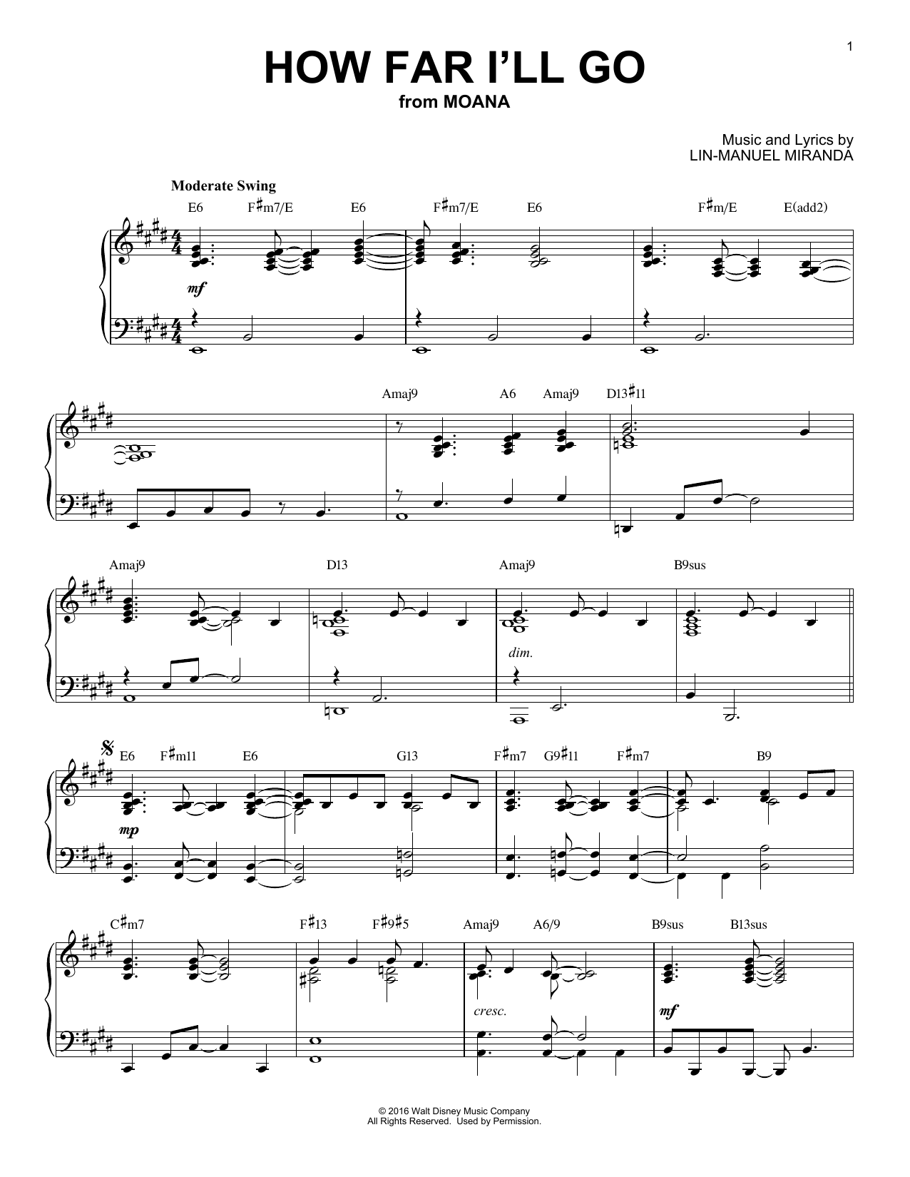 Download Alessia Cara How Far I'll Go [Jazz version] (from Di Sheet Music