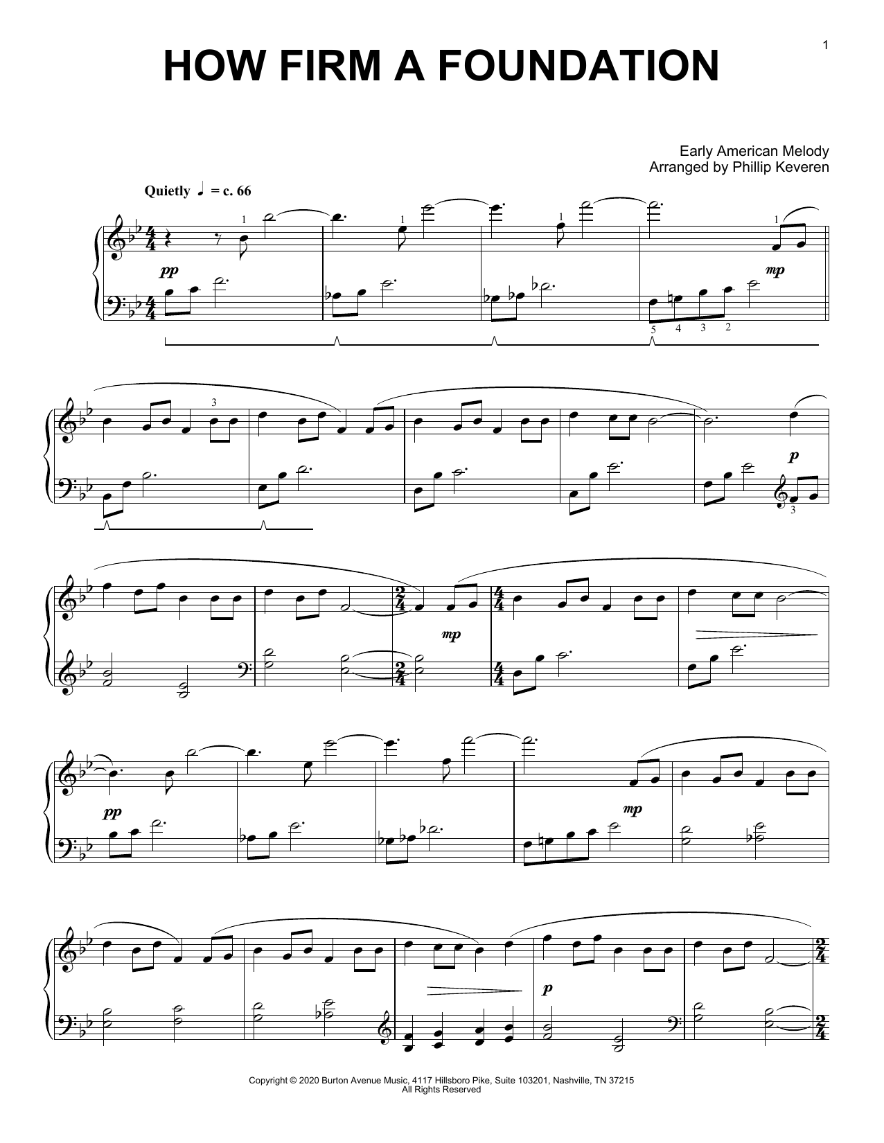 Download Early American Melody How Firm A Foundation (arr. Phillip Kev Sheet Music