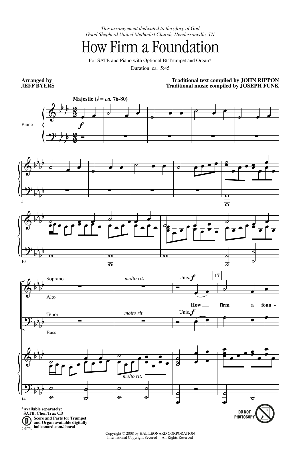 Download Jeff Byers How Firm a Foundation Sheet Music