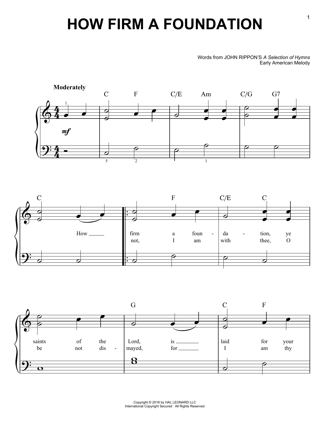 Download John Rippon How Firm a Foundation Sheet Music