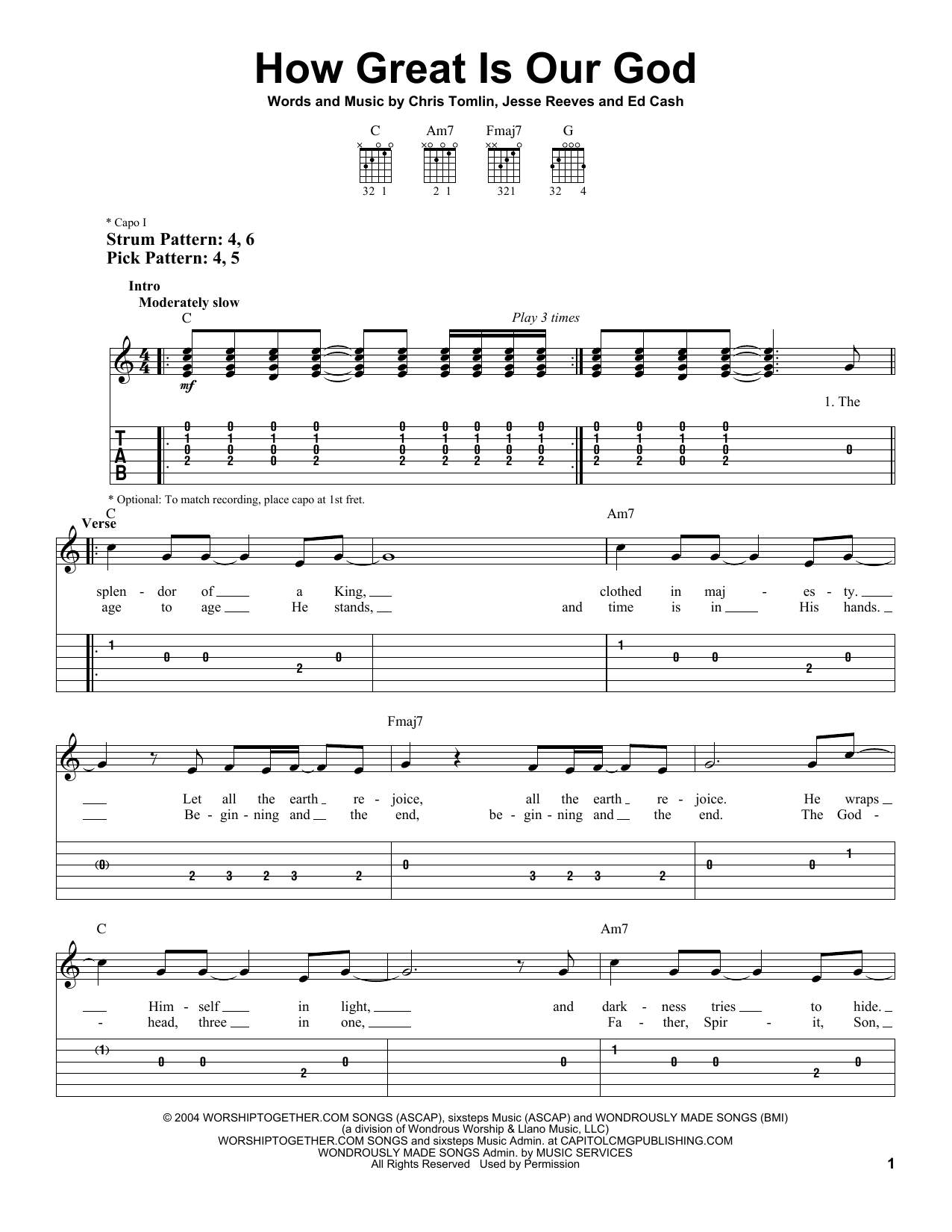 Download Chris Tomlin How Great Is Our God Sheet Music