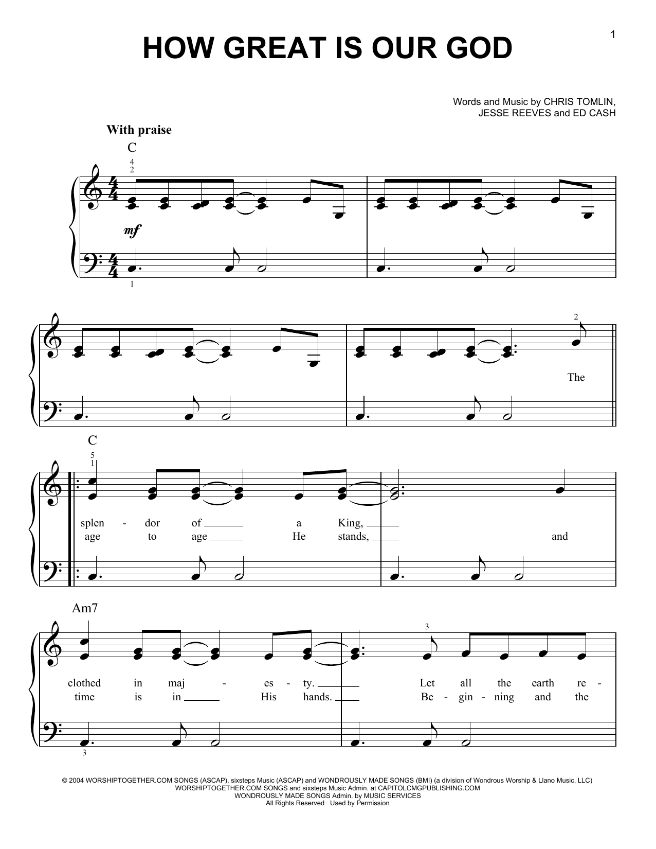 Download Chris Tomlin How Great Is Our God Sheet Music