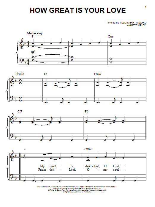 Download MercyMe How Great Is Your Love Sheet Music
