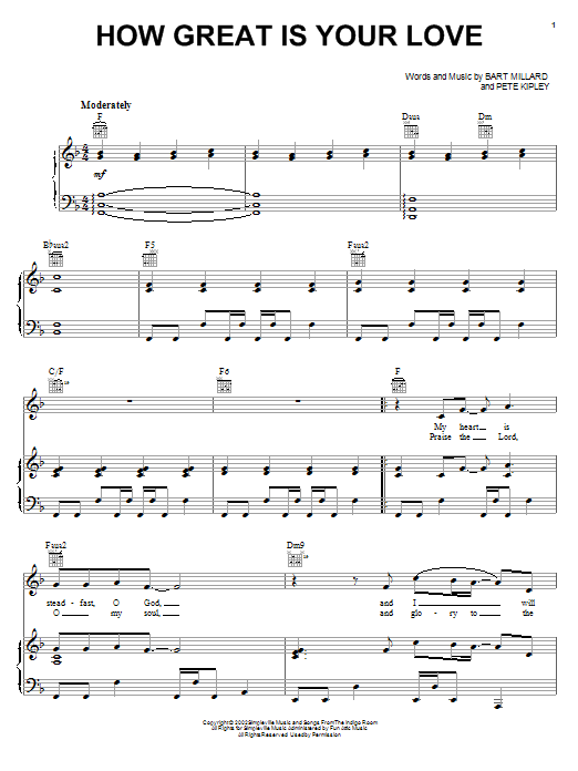 Download MercyMe How Great Is Your Love Sheet Music