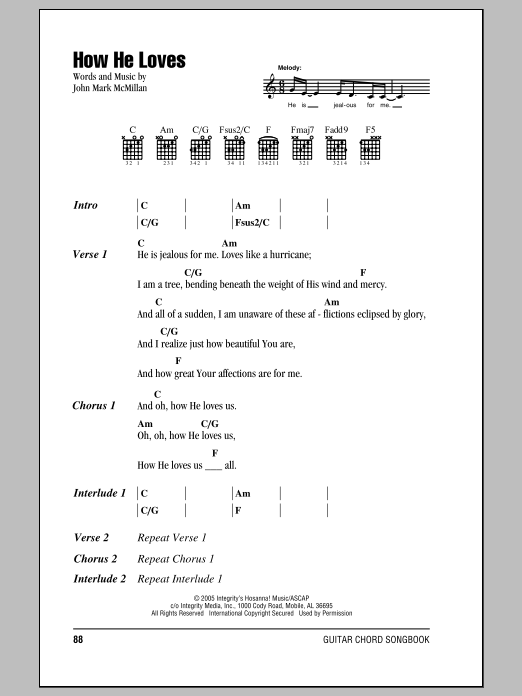 Download David Crowder Band How He Loves Sheet Music