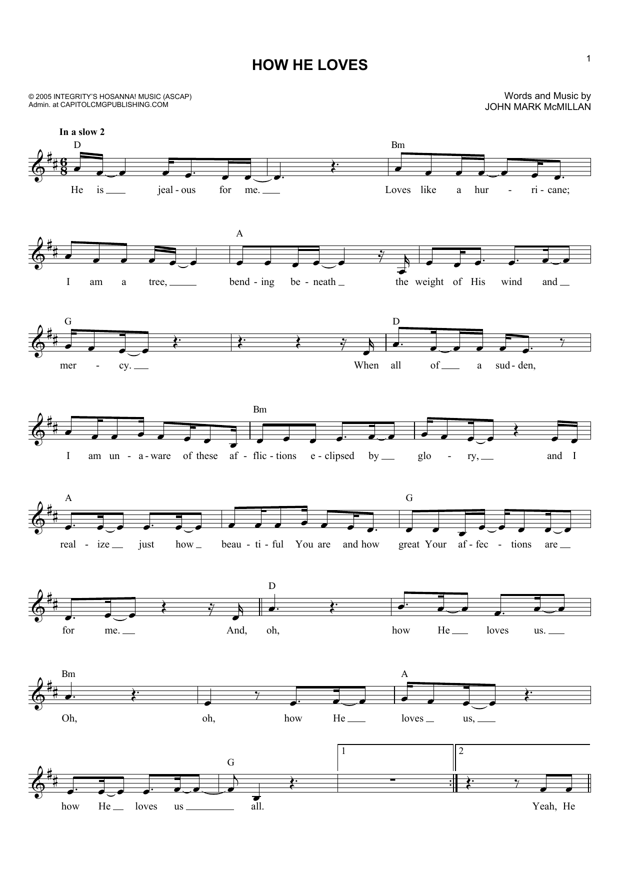 Download David Crowder*Band How He Loves Sheet Music
