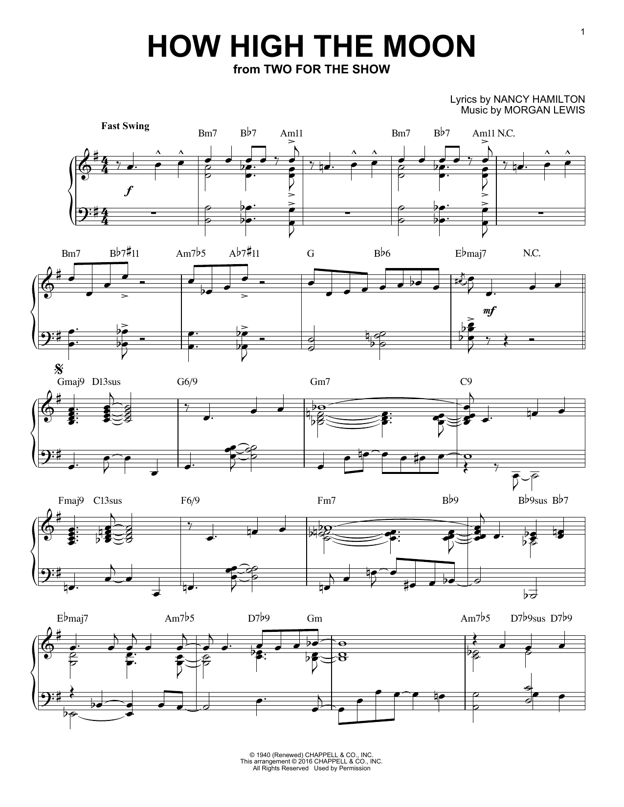 Download Les Paul & Mary Ford How High The Moon (arr. Brent Edstrom) Sheet Music