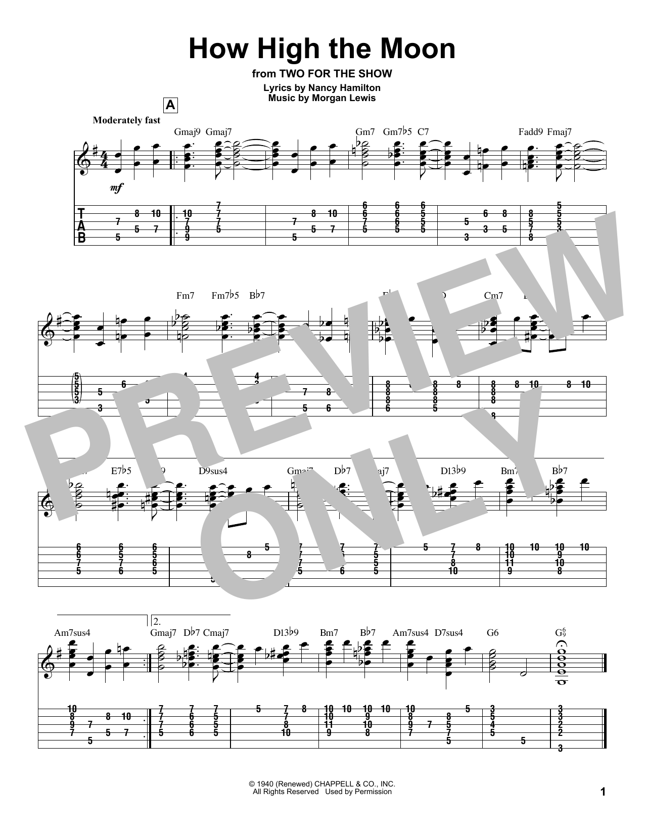 Download Les Paul & Mary Ford How High The Moon Sheet Music