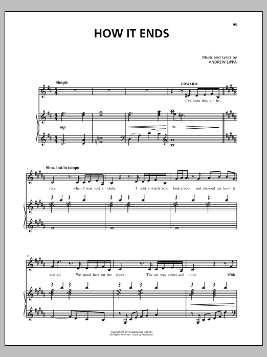 Download Andrew Lippa How It Ends Sheet Music