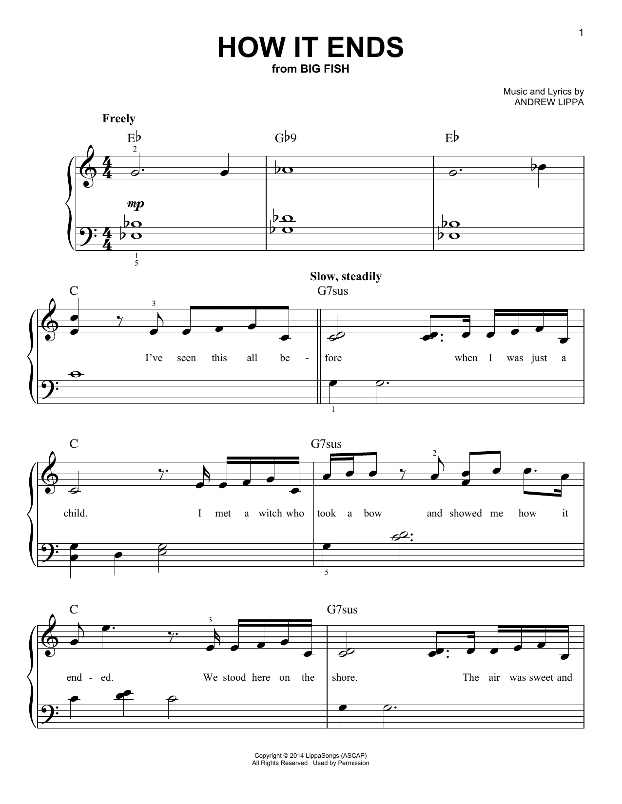 Download Andrew Lippa How It Ends (from Big Fish) Sheet Music