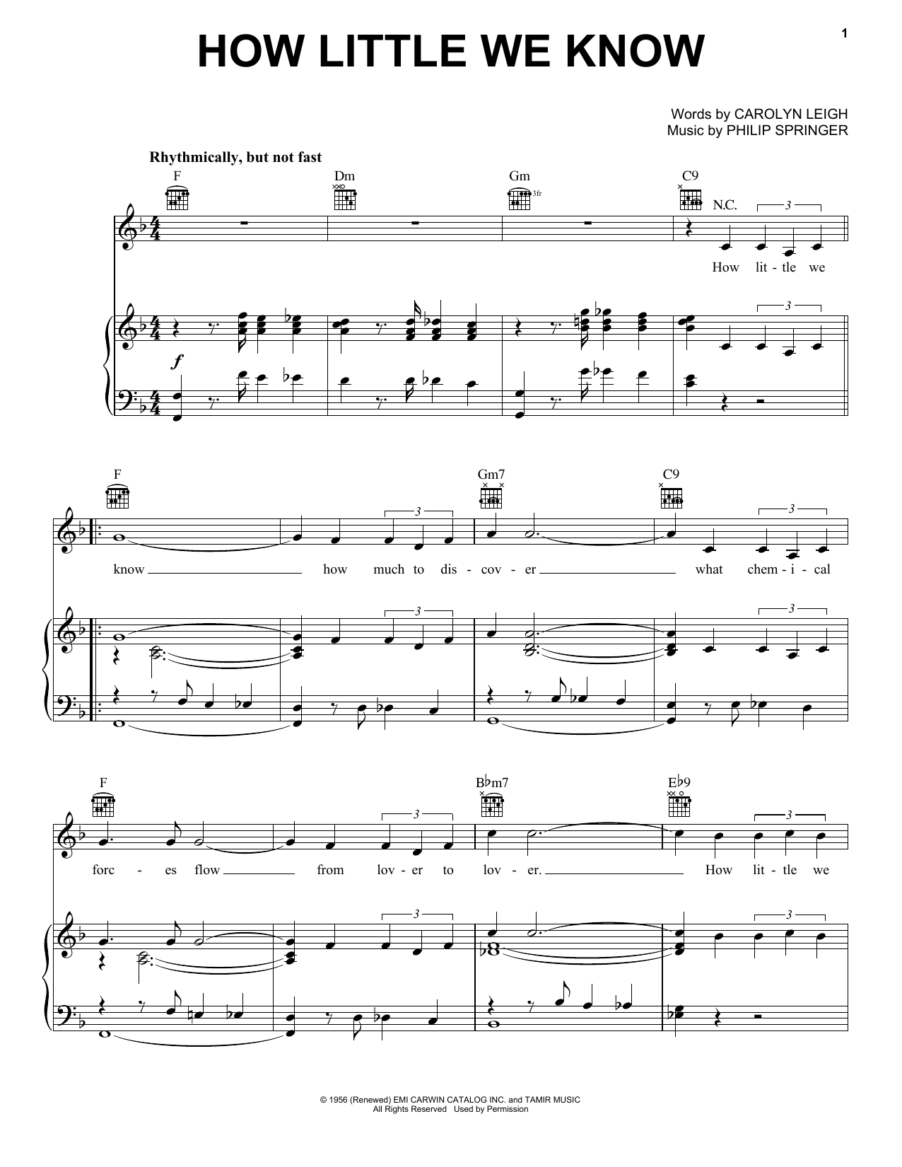Download Carolyn Leigh How Little We Know Sheet Music