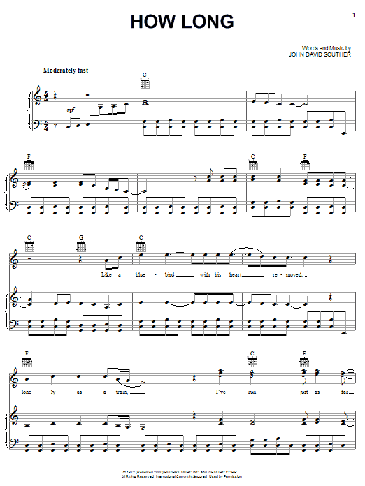Download Eagles How Long Sheet Music