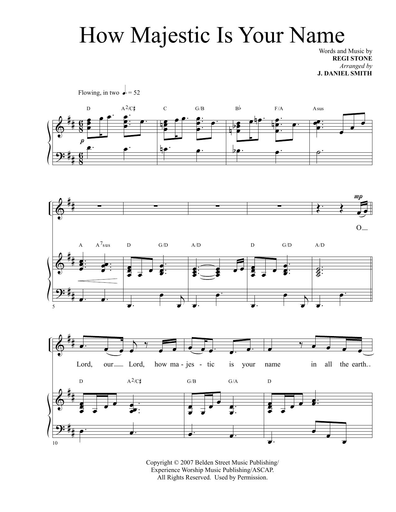 Download Regi Stone How Majestic Is Your Name (arr. J. Dani Sheet Music