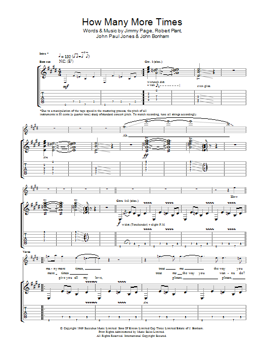 Download Led Zeppelin How Many More Times Sheet Music