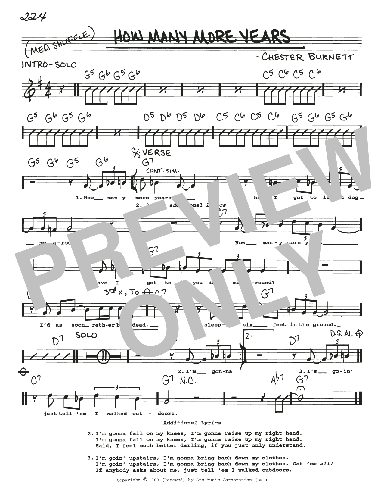 Download Howlin' Wolf How Many More Years Sheet Music