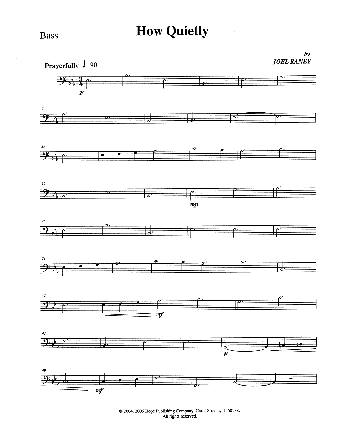 Download Joel Raney How Quietly - Bass Sheet Music