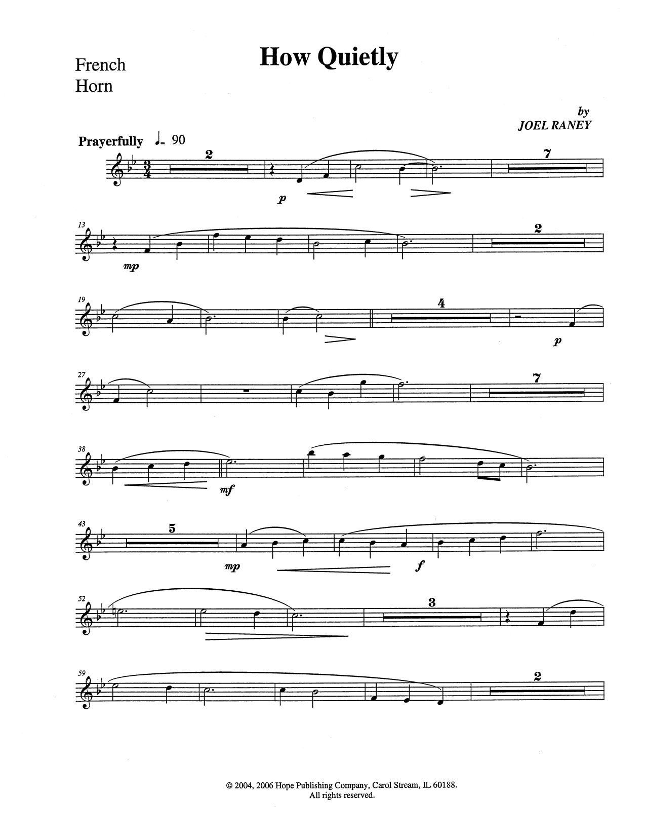 Download Joel Raney How Quietly - Flugelhorn Solo Sheet Music