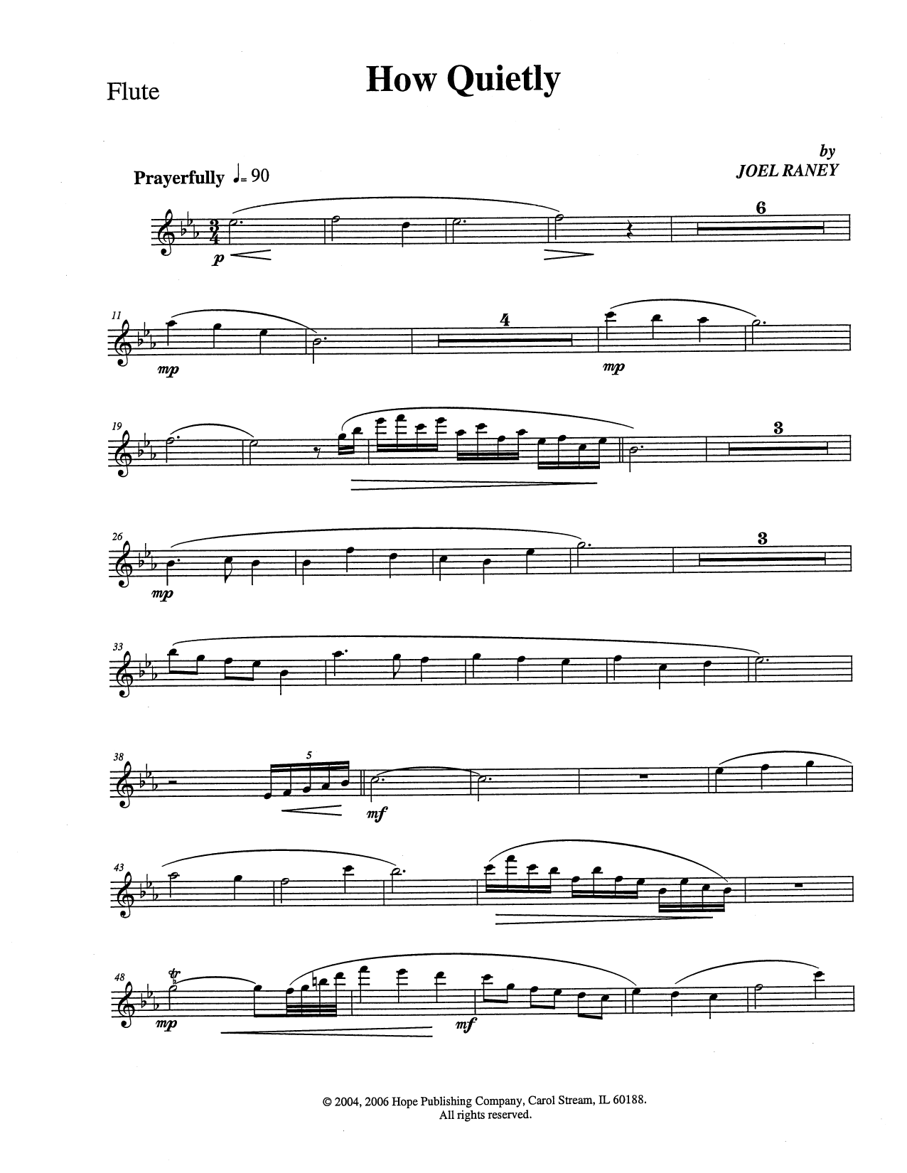 Download Joel Raney How Quietly - Flute Sheet Music