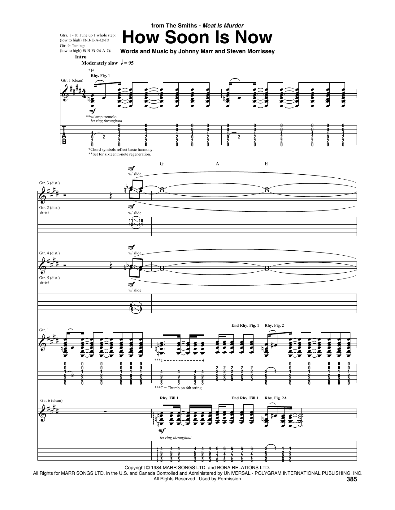 Download The Smiths How Soon Is Now Sheet Music