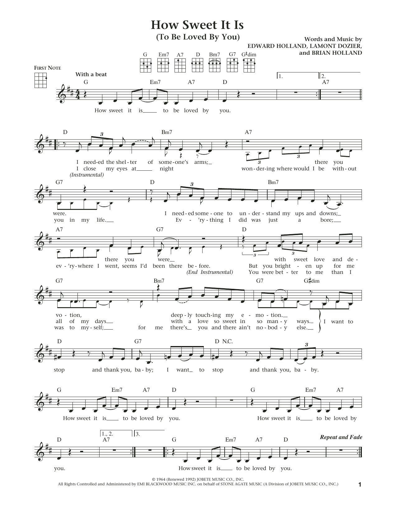 Download James Taylor How Sweet It Is (To Be Loved By You) (f Sheet Music
