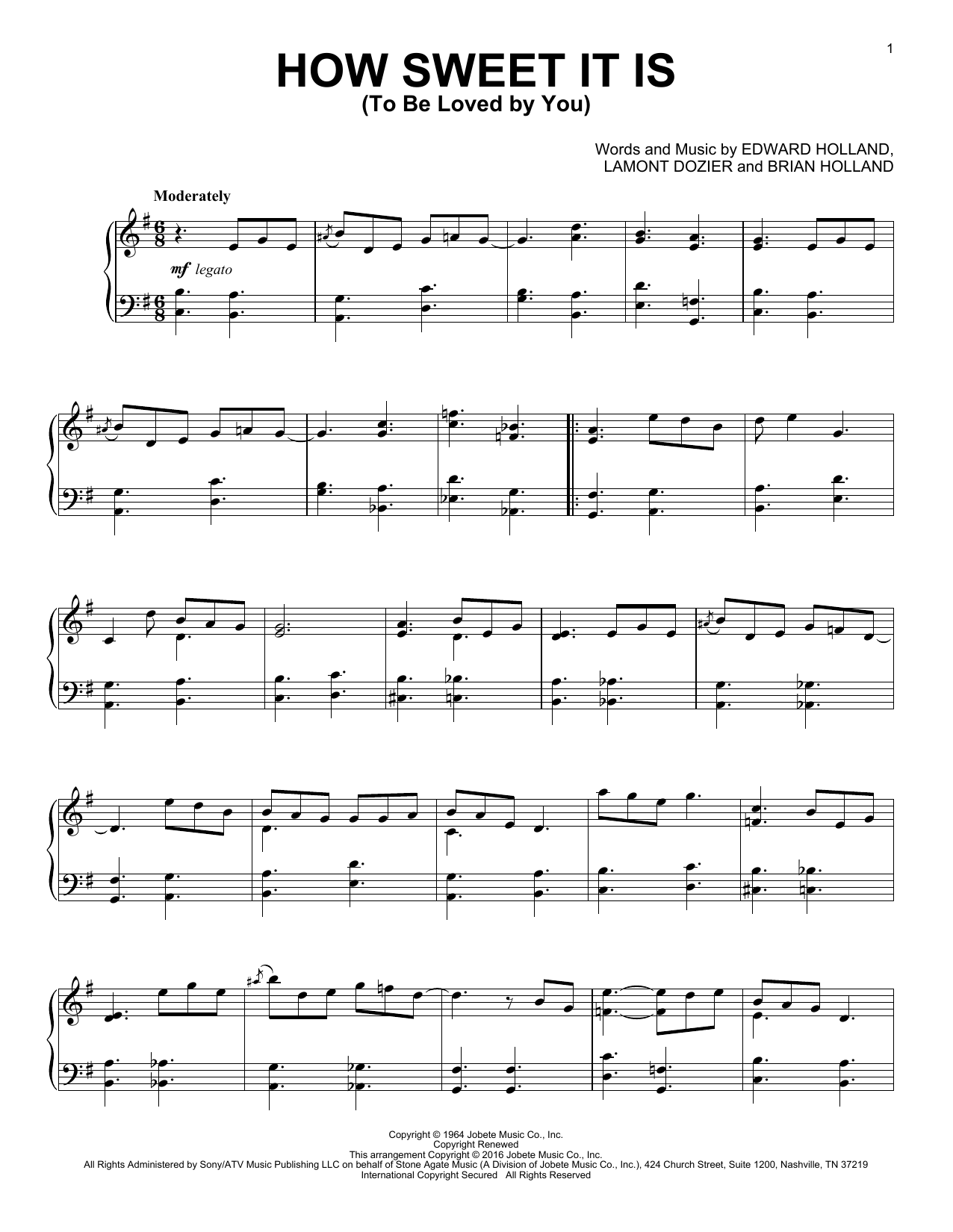 Download James Taylor How Sweet It Is (To Be Loved By You) [J Sheet Music