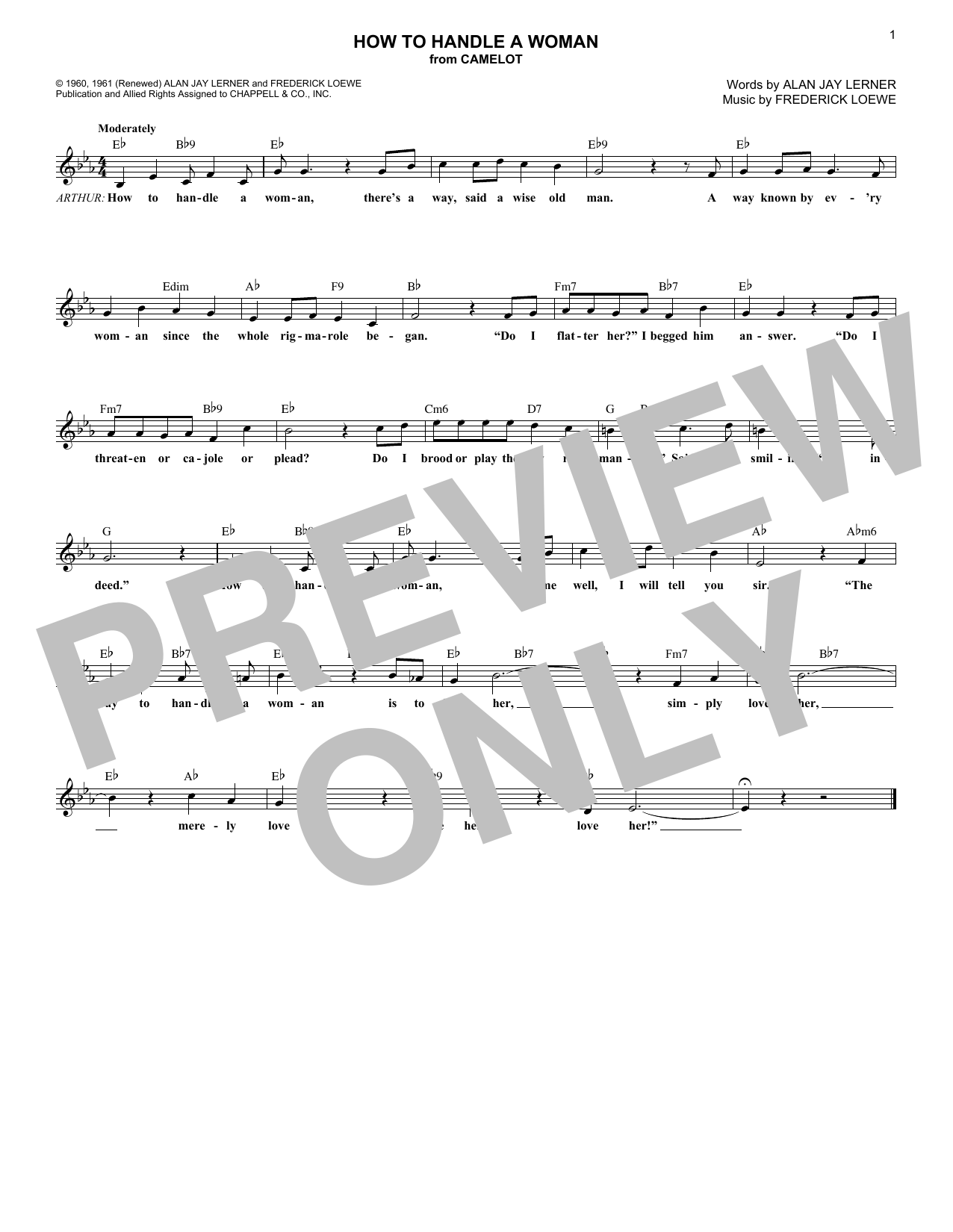 Download Alan Jay Lerner How To Handle A Woman Sheet Music