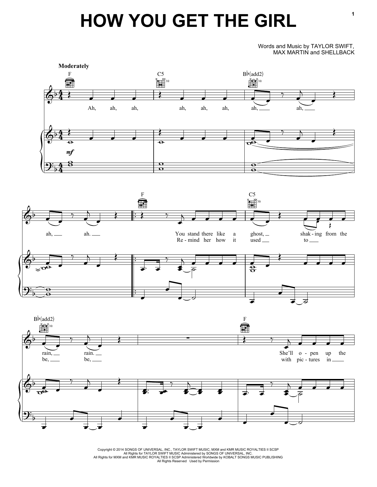 Download Taylor Swift How You Get The Girl Sheet Music