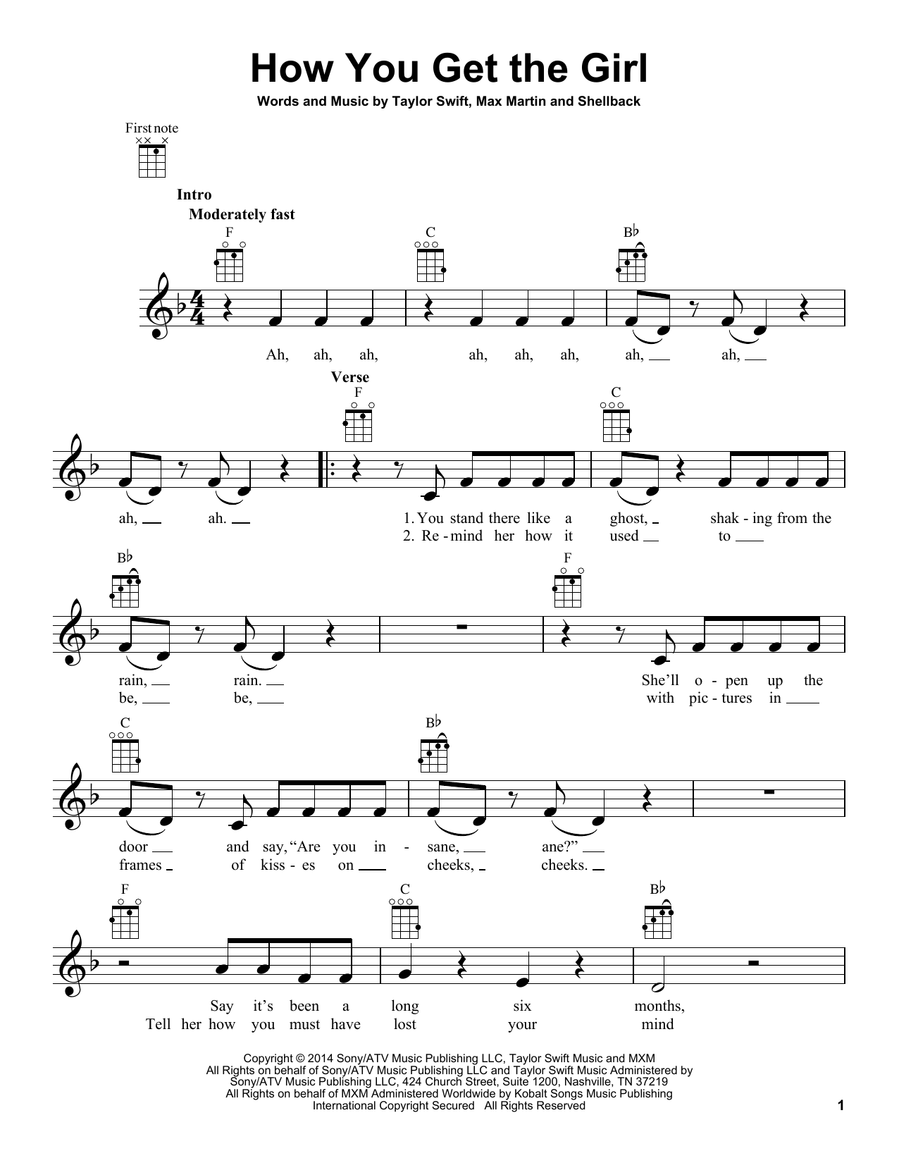 Download Taylor Swift How You Get The Girl Sheet Music