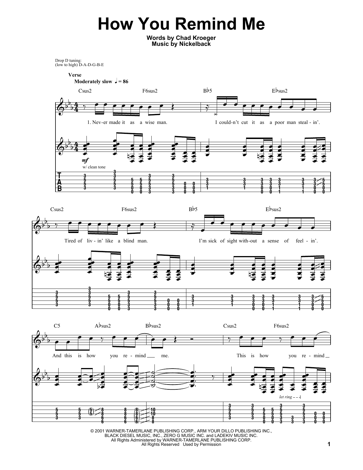 Download Nickelback How You Remind Me Sheet Music