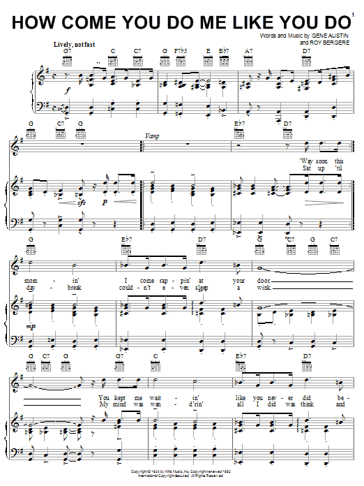 Louis Armstron How Come You Do Me Like You Do sheet music notes printable PDF score