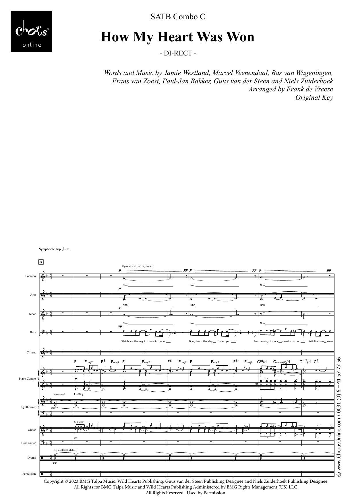 Di-rect How My Heart Was Won (arr. Frank de Vreeze) sheet music notes printable PDF score