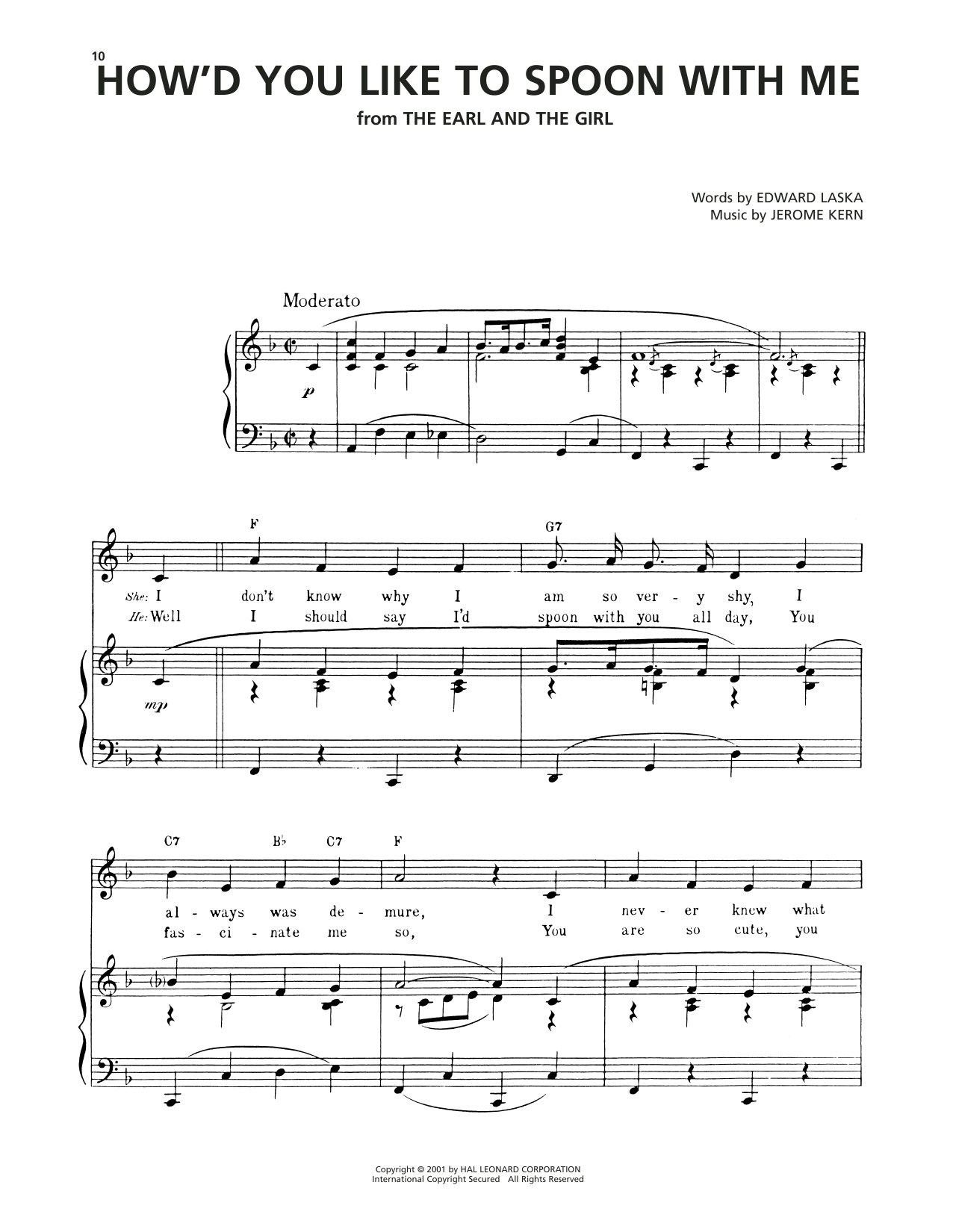 Download Jerome Kern How'd You Like To Spoon With Me Sheet Music