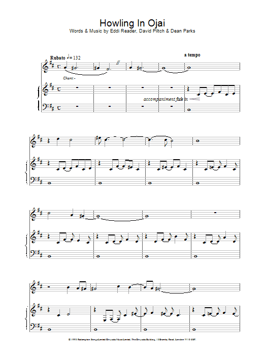 Eddi Reader Howling In Ojai sheet music notes printable PDF score
